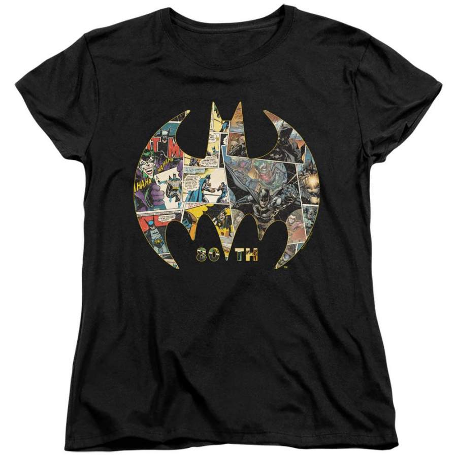 Batman 80th Shield Women’s 18/1 Cotton Short-Sleeve T-Shirt