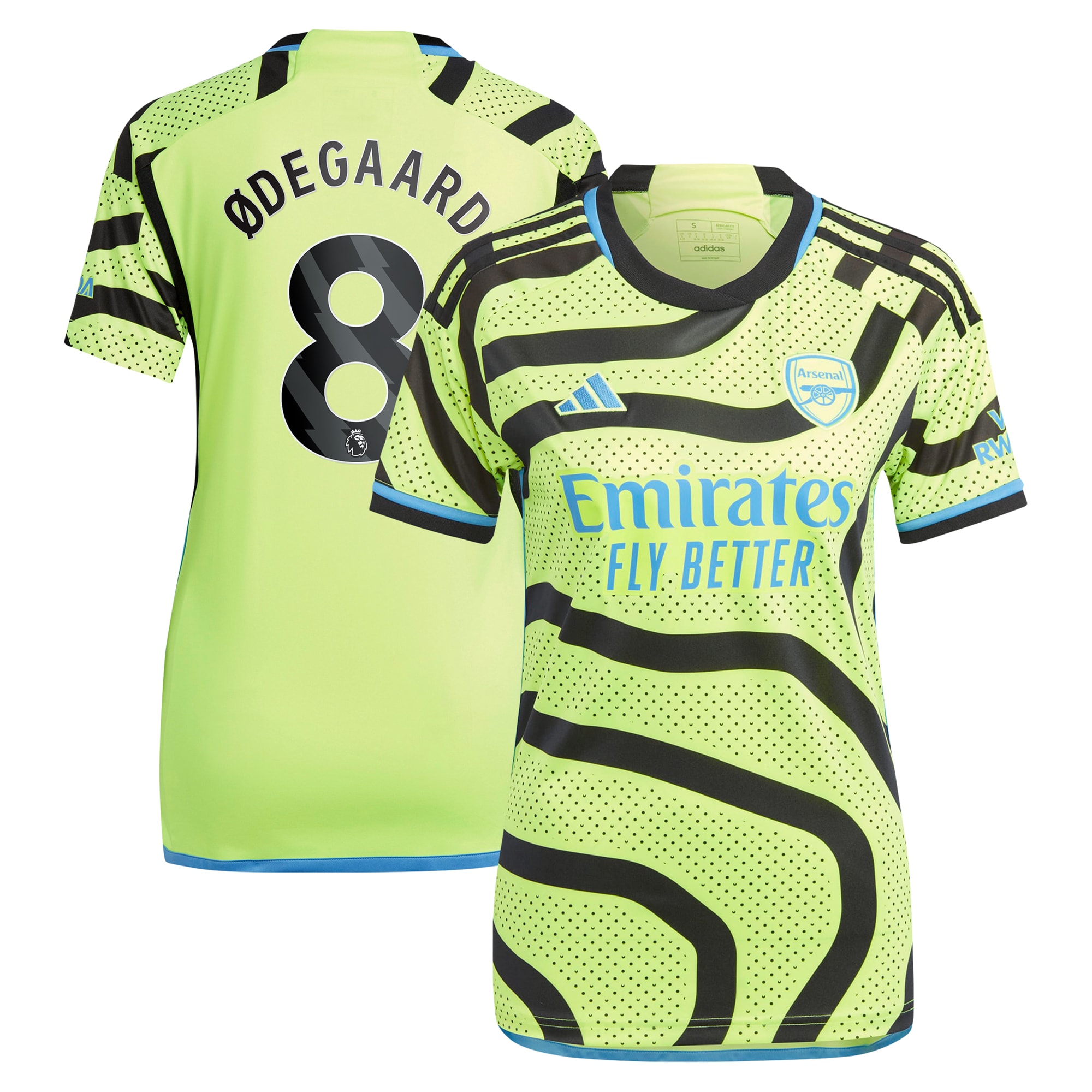 Martin Odegaard Arsenal Women's 2023/24 Away Replica Player Jersey – Yellow