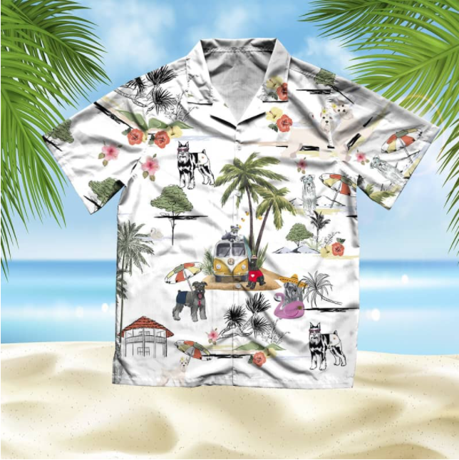 Miniature Schnauzer Beach All Over Printed Hawaiian Shirt Ha11048