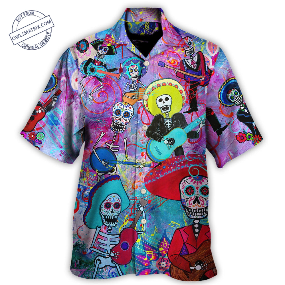 Guitar Day Of The Dead Sugar Skull Hawaii Shirt Ha8940