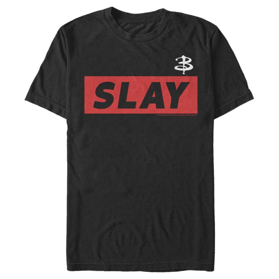 Buffy the Vampire Slayer Men’s Bold Slay Text  T Shirt