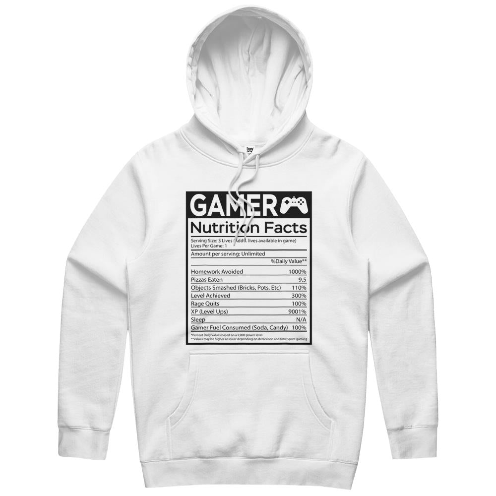 Nutritional Facts Shirt, Gamer Nutrition Facts Shirt, Gamer Nutrition Facts Blue Label Funny Graphic Hoodie