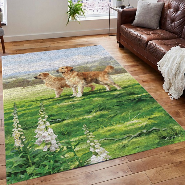 Golden Retriever Couple Rug Abc06011357