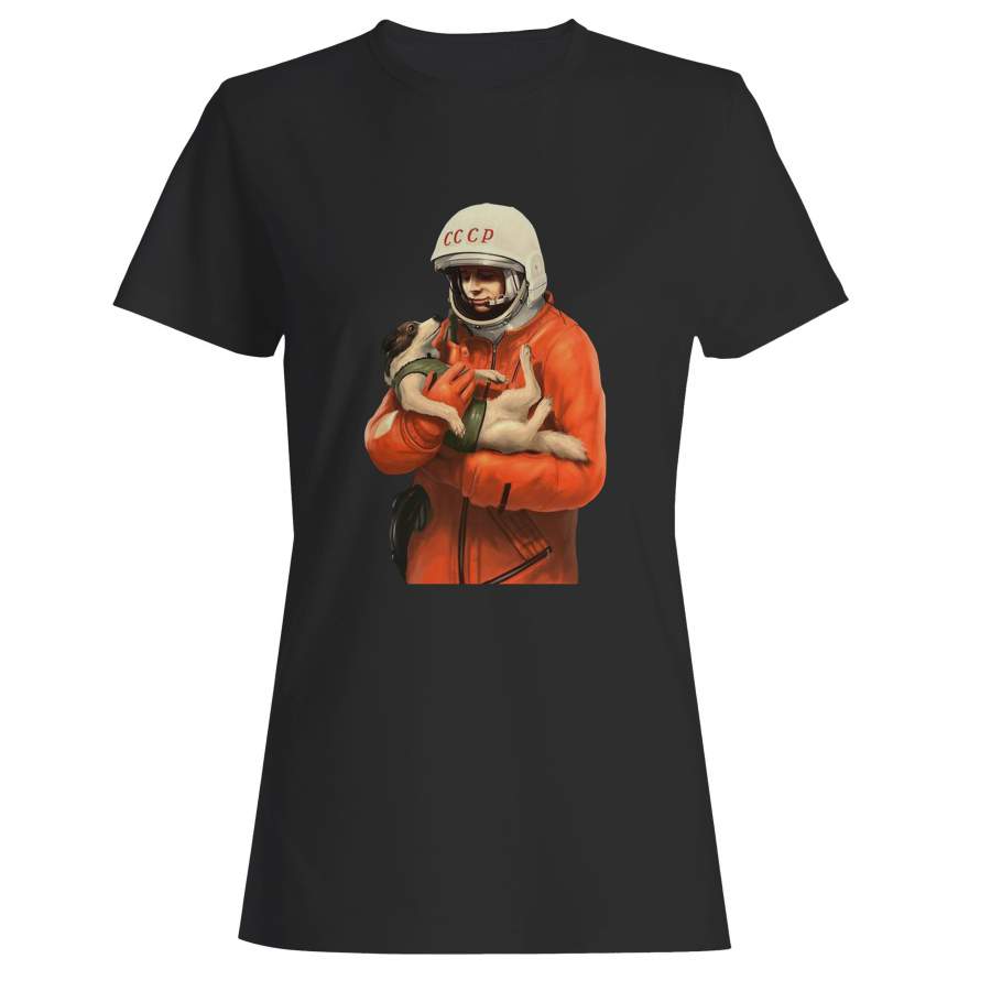 Jurij Gagarin And Dog Woman’s T-Shirt