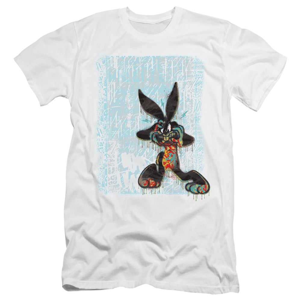 Looney Tunes Graffiti Rabbit Slim Fit Mens T Shirt White