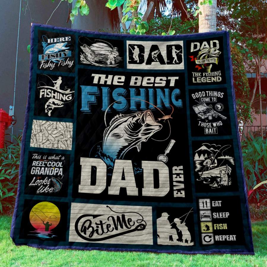 Wozoro Quilt Blanket Fishing The Best Fishing Dad Ever Twin Queen King Size