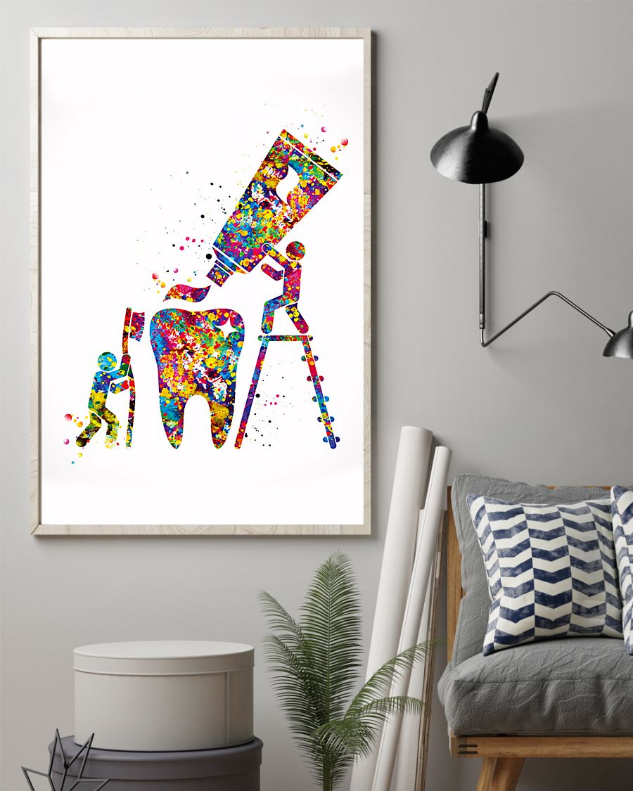Professions Poster – Dentist Sparkling Tooth Vertical Canvas And Poster | Wall Decor Visual Art