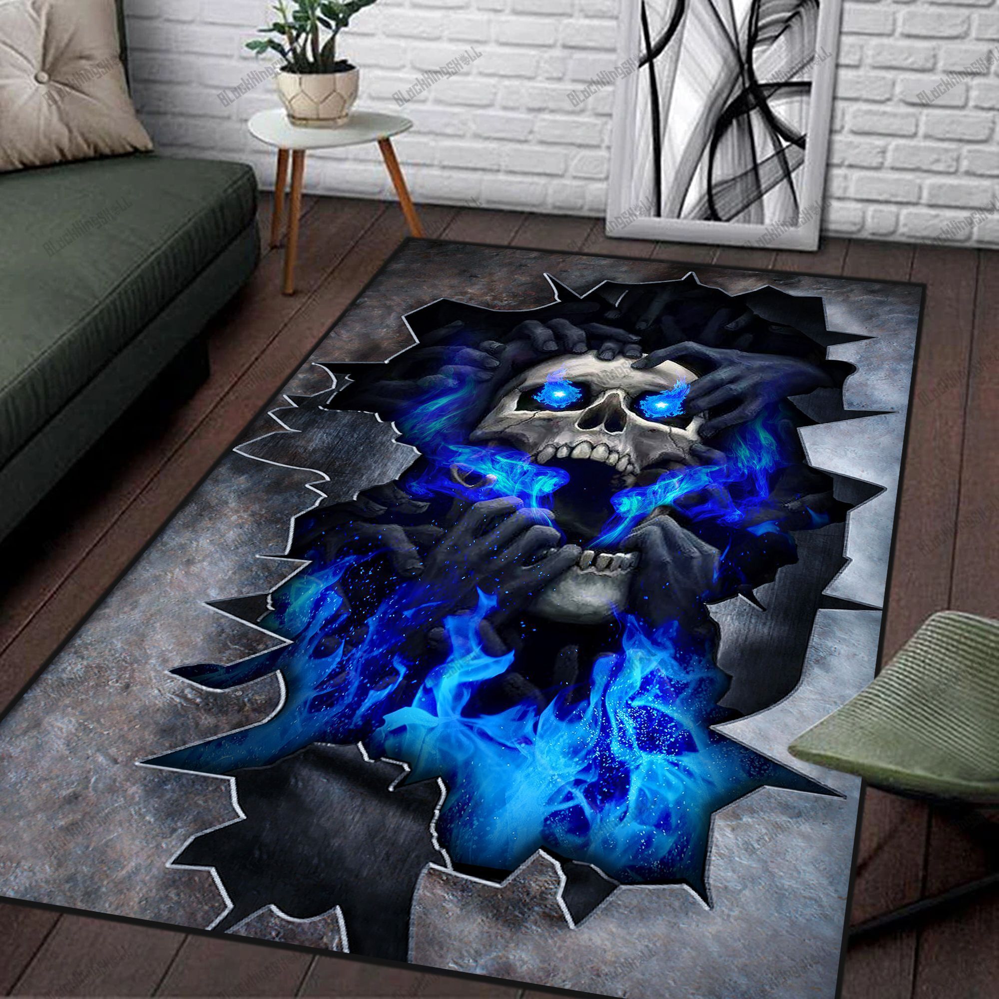 LK71 Flames Of Death Combo Rug Canvas