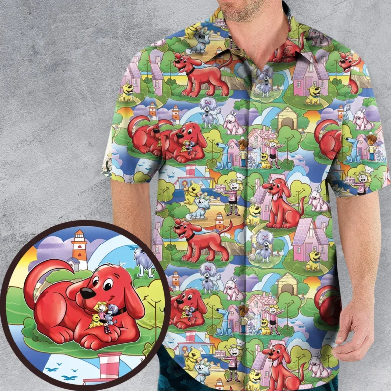 Clifford The Big Red Dog Seamless Hawaiian Shirt