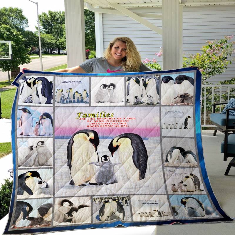 Penguins Family Quilt Blanket