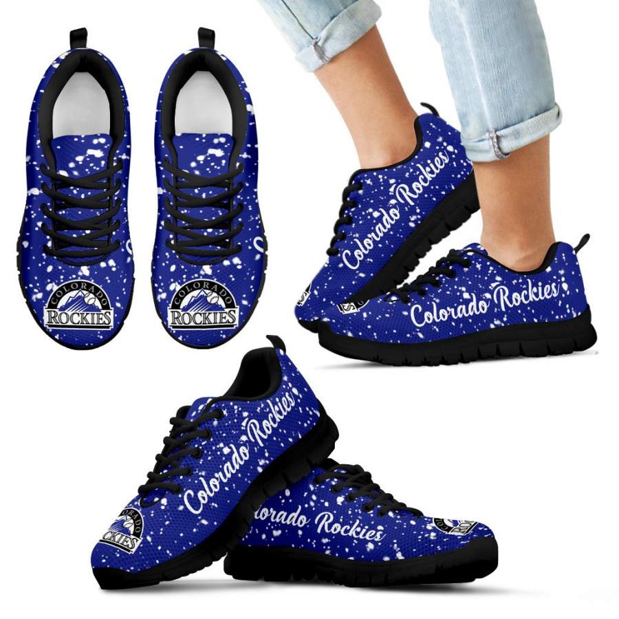 Christmas Snowing Incredible Pattern Colorado Rockies Sneakers