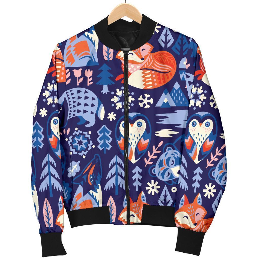 Swedish Animal Pattern Print Women Casual Bomber Jacket 3D All Over Print