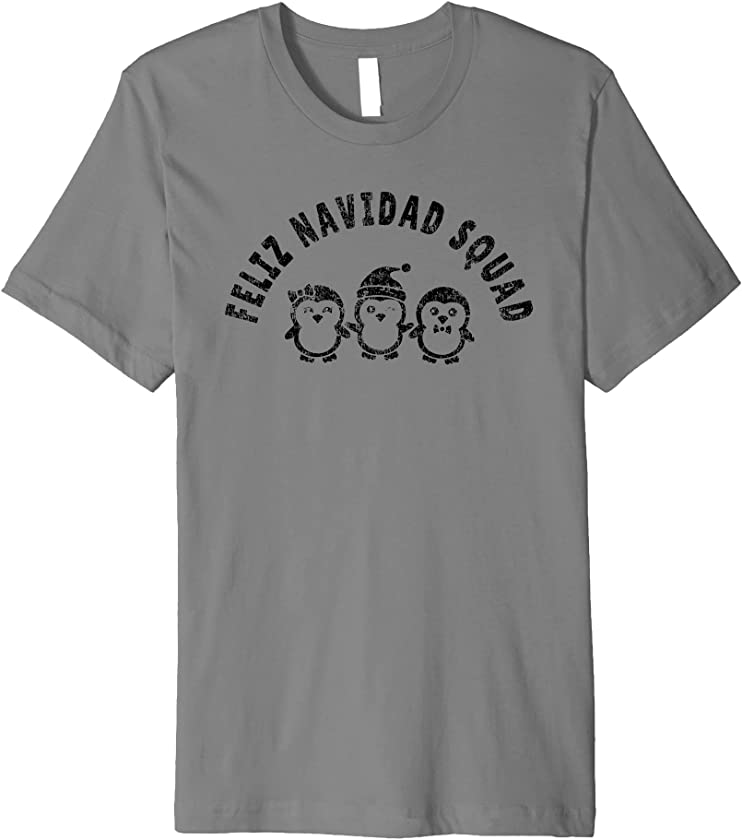 Vintage Feliz Navidad Squad Merry Christmas Holiday Penguins Premium T-Shirt