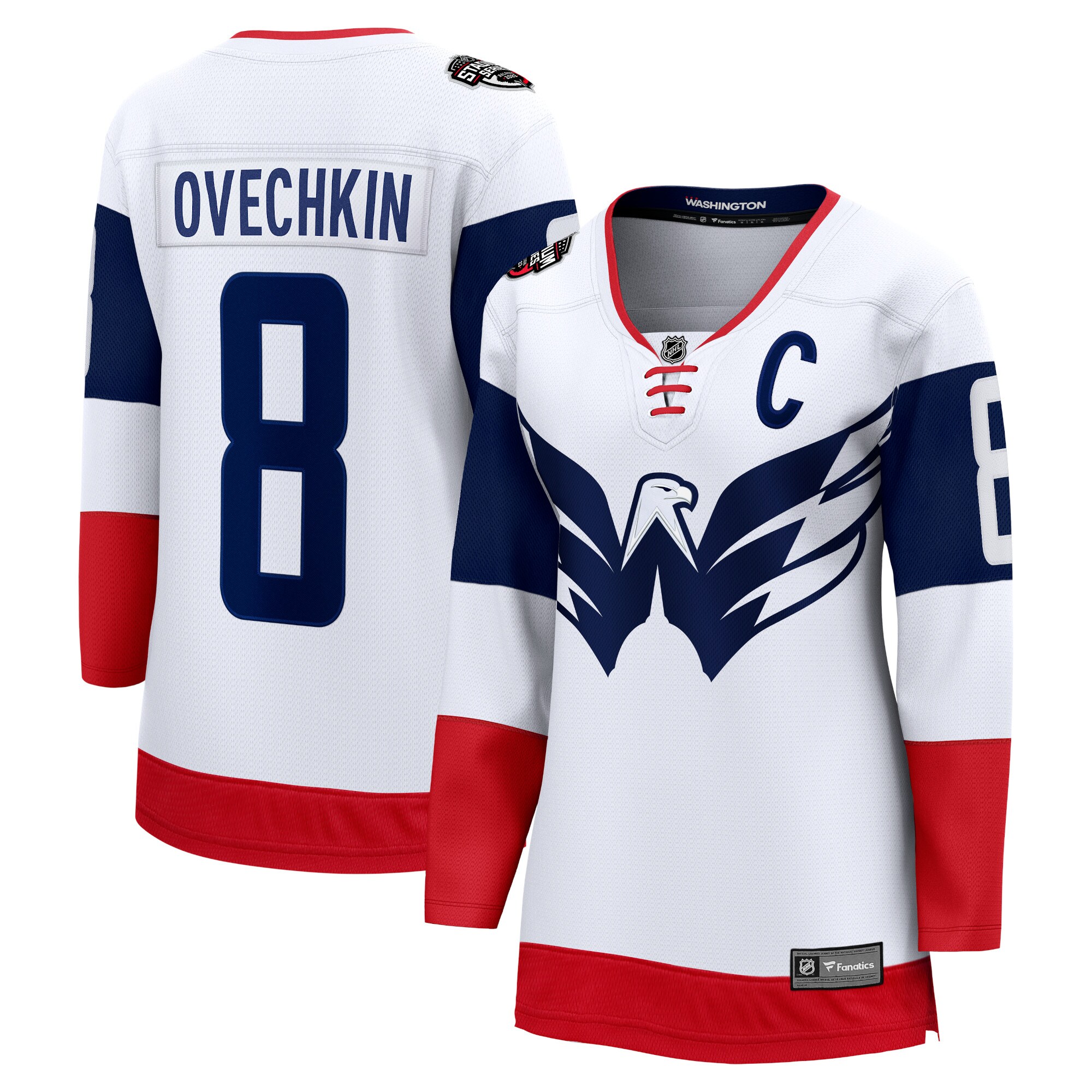 Women's Washington Capitals Alexander Ovechkin White 2023 NHL Stadium Series Breakaway Player Jersey