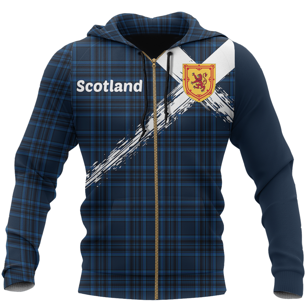 Scotland Saltire Celtic Thistle Hoodie Blue Nnk 1514