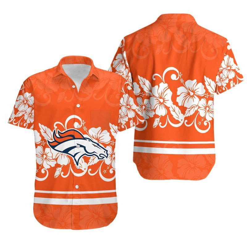 Denver Broncos Hibiscus Flowers Hawaii Shirt And Shorts Summer Collection H97