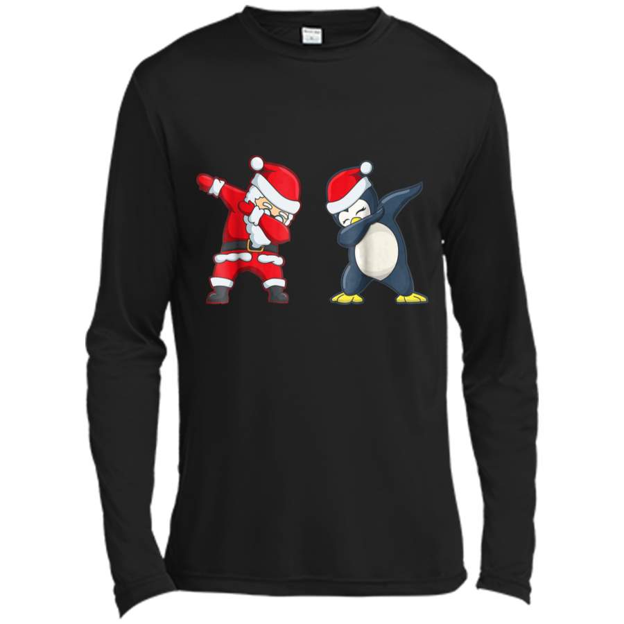 Dabbing Santa Penguin Funny Dab Dance Christmas Gift  Long Sleeve Moisture Absorbing Shirt