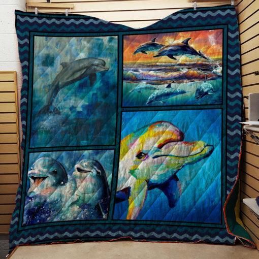 Dolphin Animal Cute dolphins Quilt Blanket