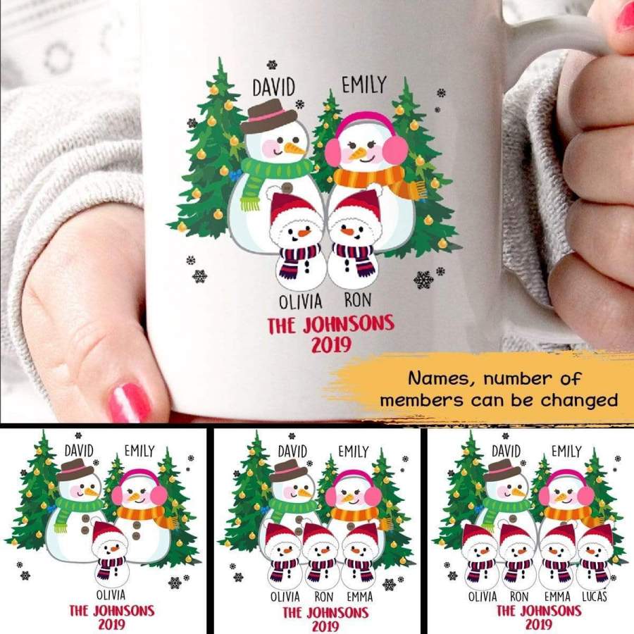 Xmas – Family – Snowman Family Personalized Mug