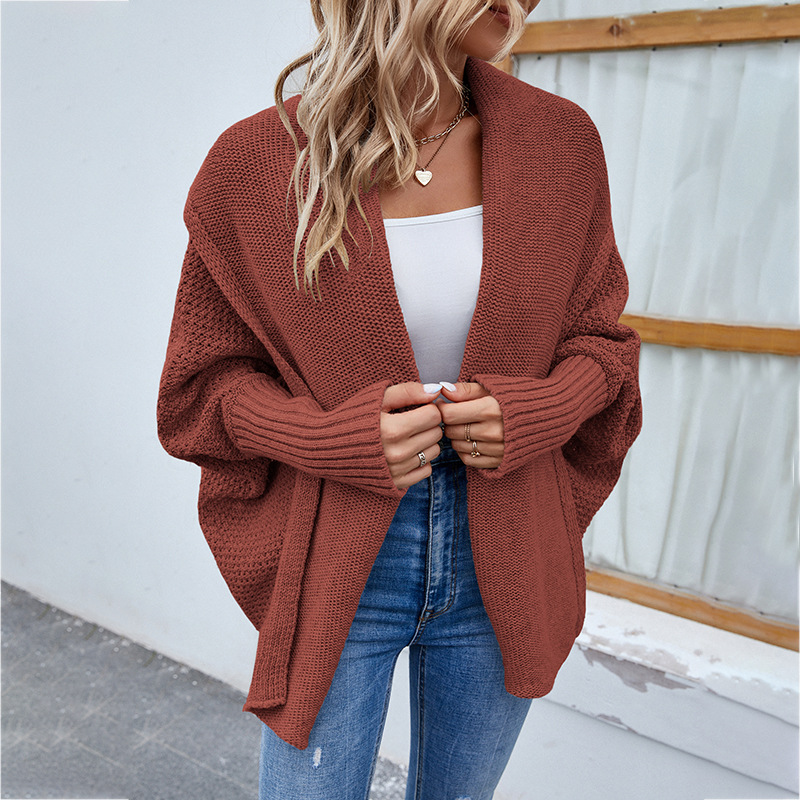 Women Solid Color Cardigan Warm Knitted Sweater Jacket Casual Loose Autumn Ladies Cardigans Fashion Knit Winter Clothes alx