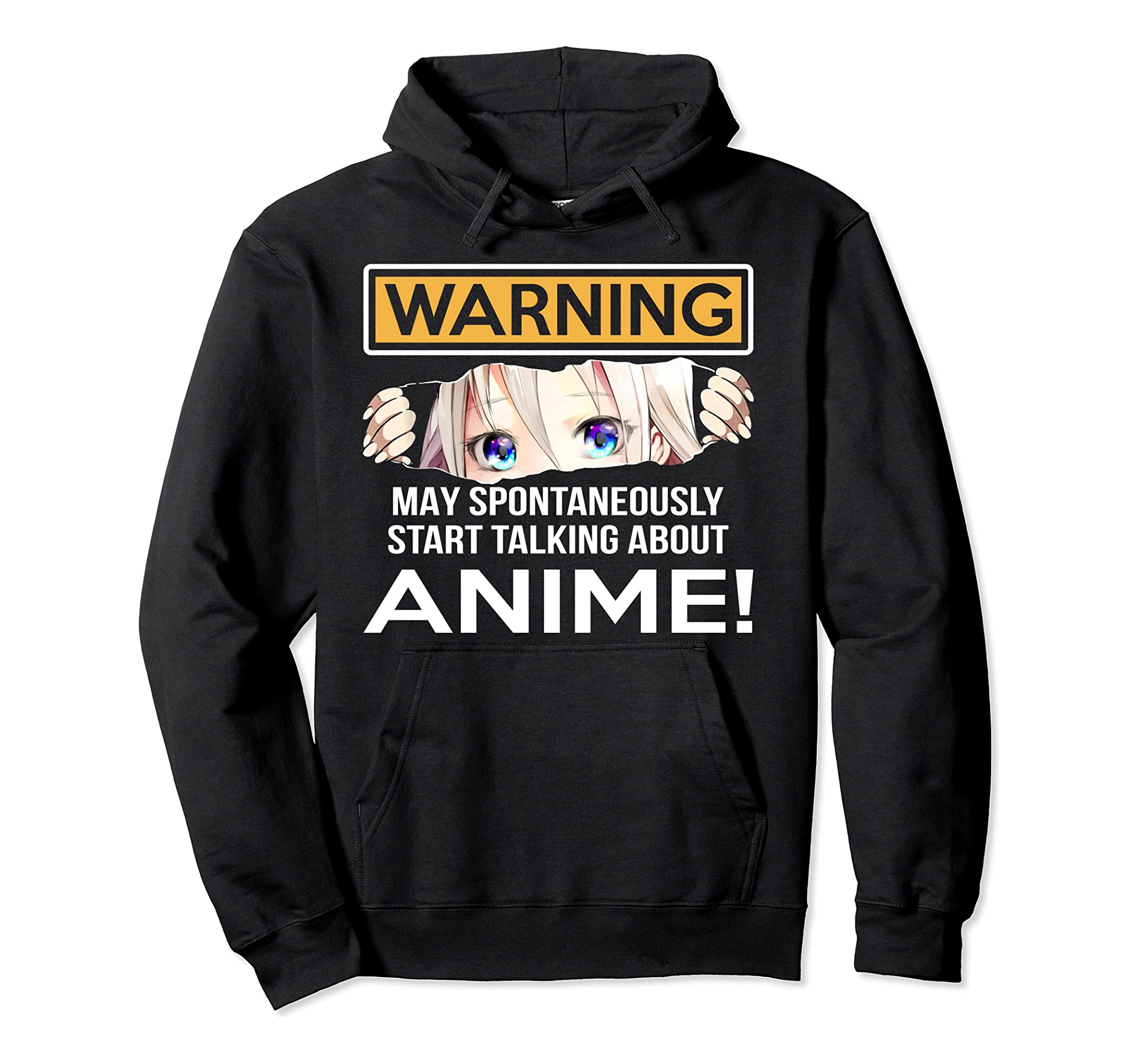 Warning May Spontaneously Talk About Anime Funny Manga Girl Pullover Hoodie