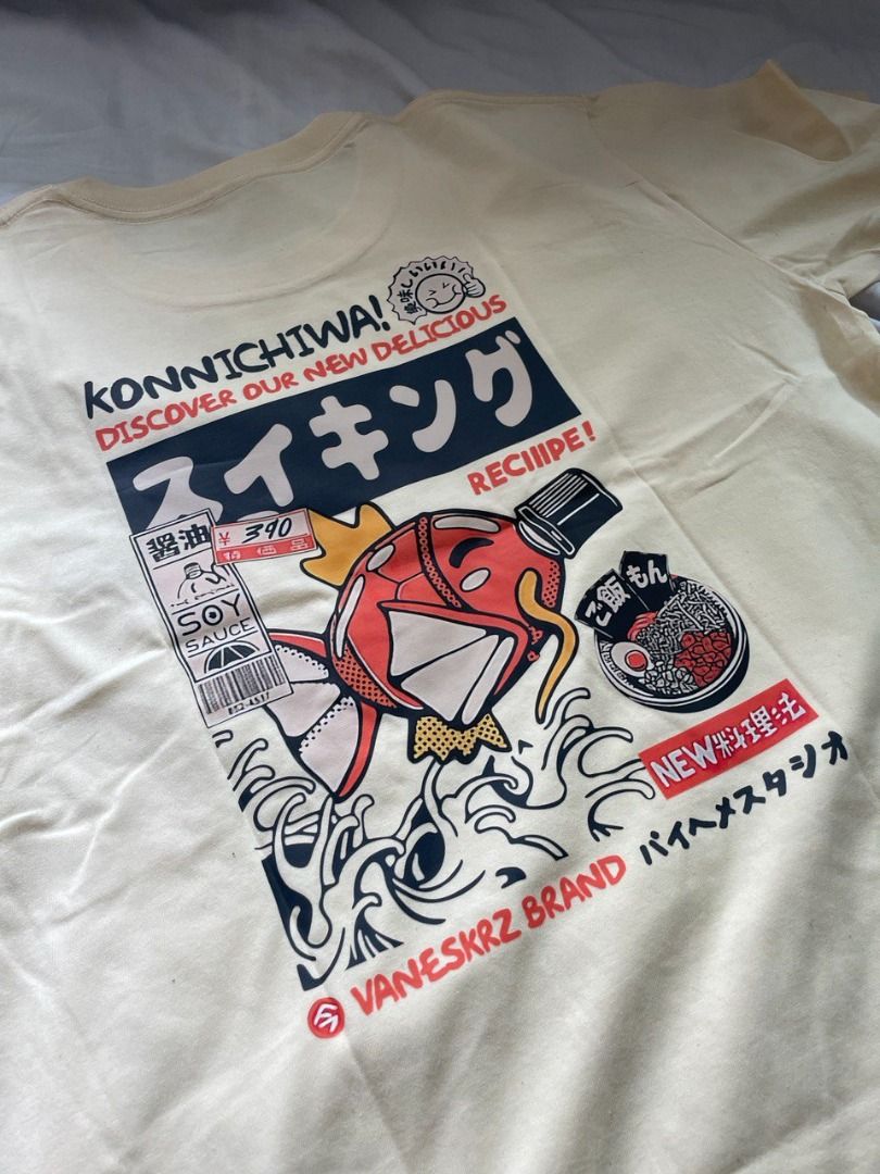 Pokemon Magikarp Konnichiwa Discover Our New Delicious Reciipe Tee Shirt Outfit