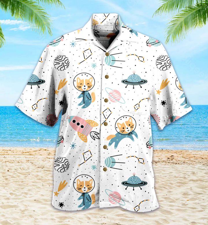 Cute Fox Astronaut Planet White Hawaii Shirt Lover Hawaii For Men Women Ha90684