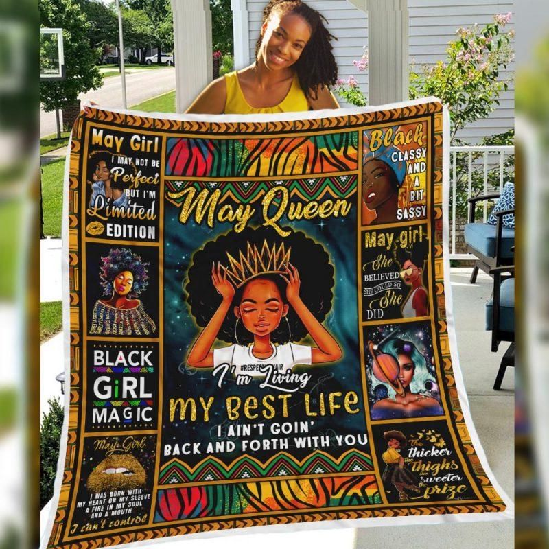 Black Woman With A Book Melanin, African American Cozy Fleece Blanket Sherpa Blanket