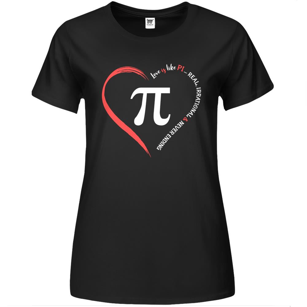 Pi Day Love Is Like Pi Valentines Math Teacher Premium Womens T Shirts