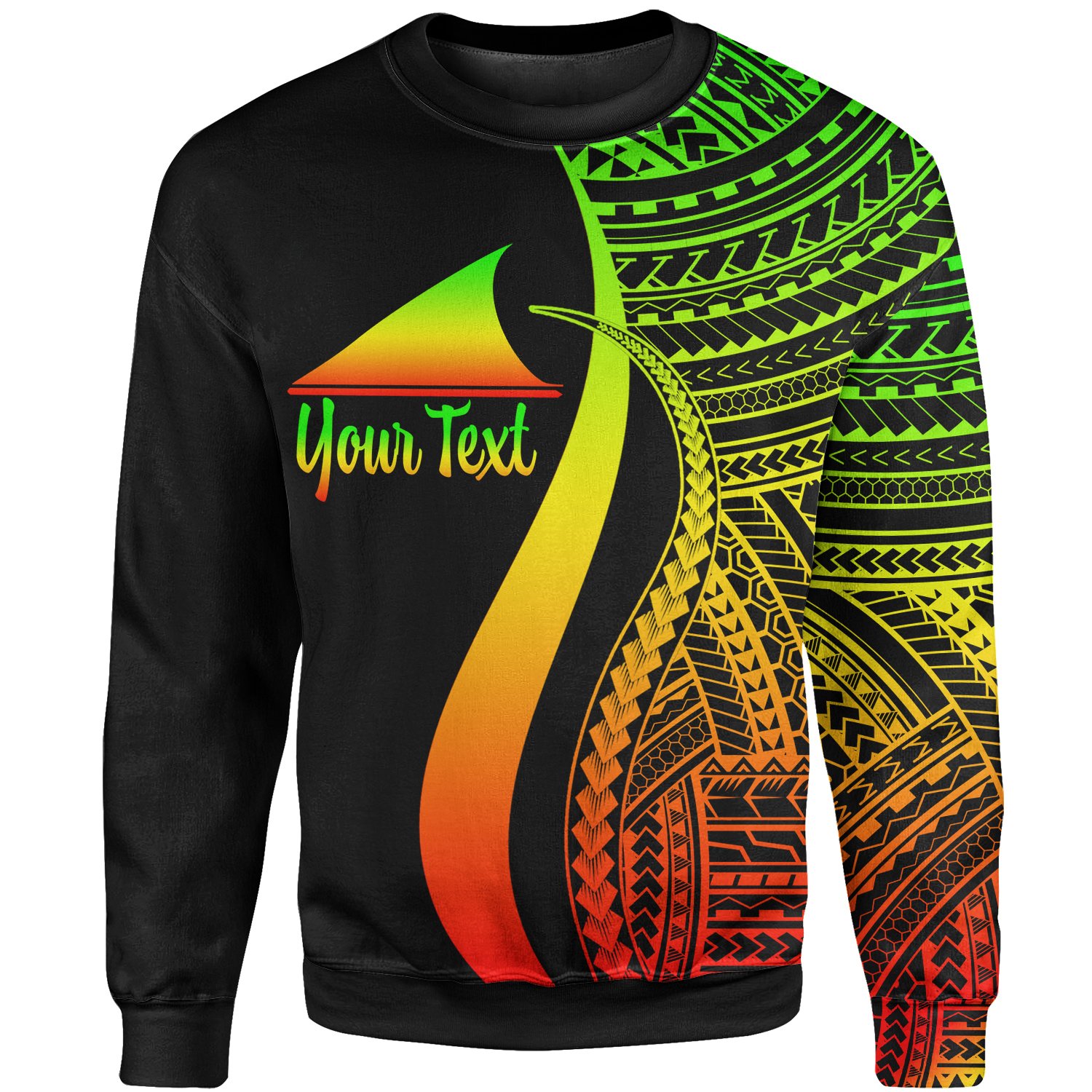 Tokelau Custom Personalised Sweatshirt – Reggae Polynesian Tentacle Tribal Pattern – BN11