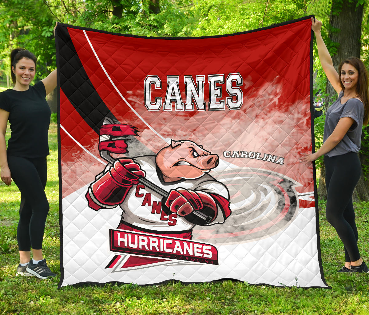 Carolina Hurricanes Hockey Quilt – Mascot Angry Style A21