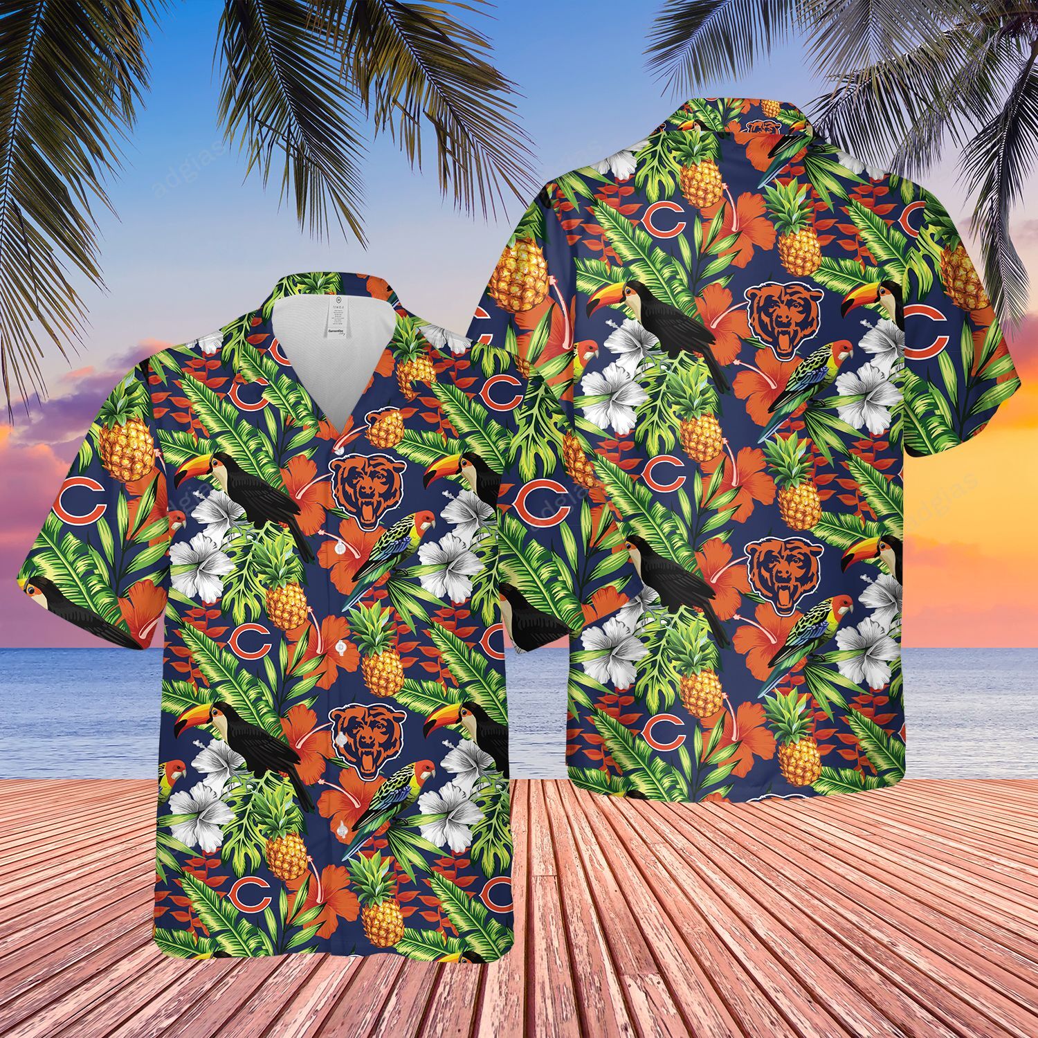 Bears Hawaii Pattern Summer Shirt Ha3038