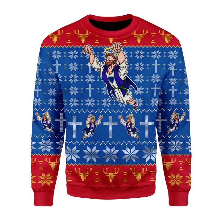 Super Jesus Ugly Christmas Sweater | For Men & Women | Adult | Us5494