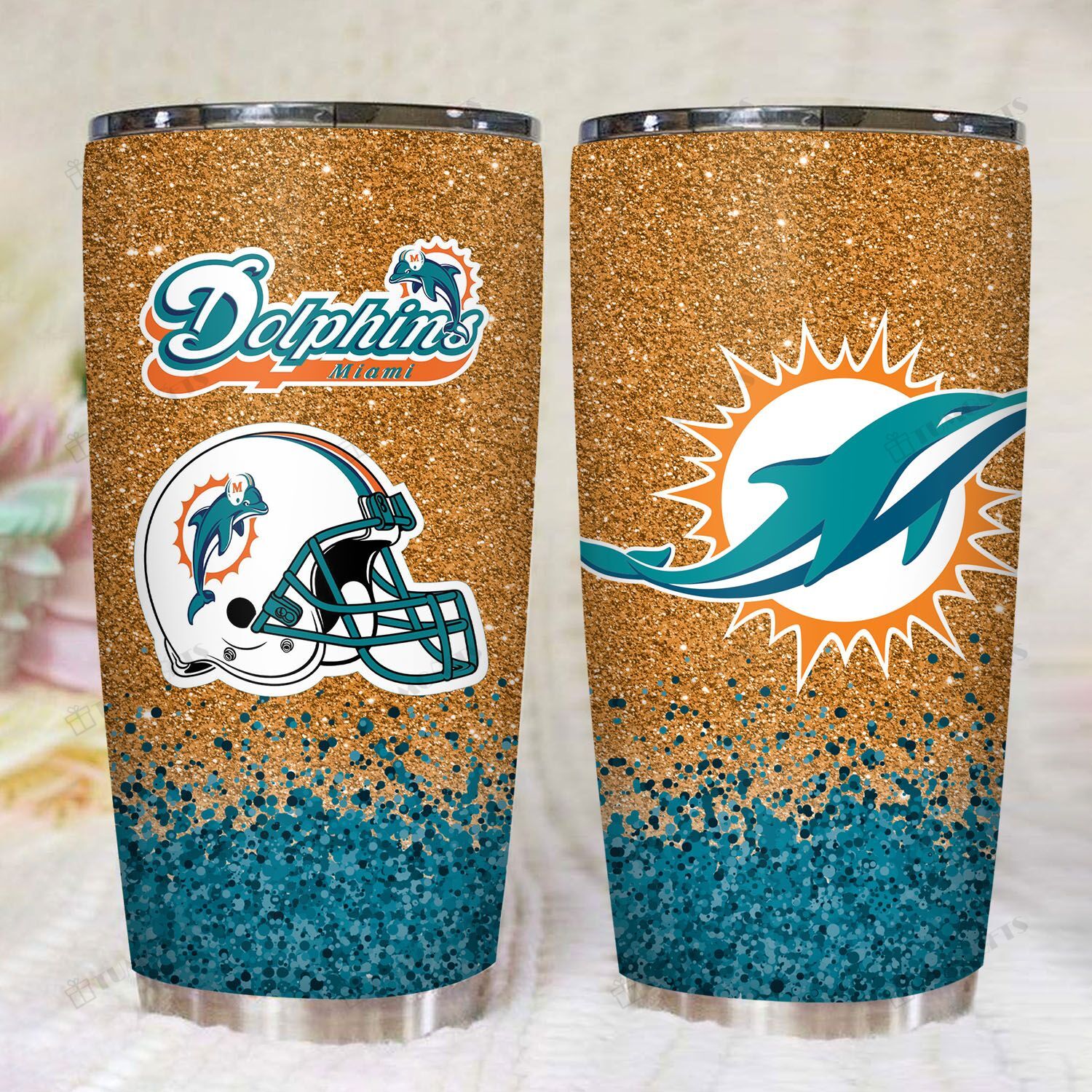 Miami Dolphins American Football Team 20Oz Stainless Steel Tumbler