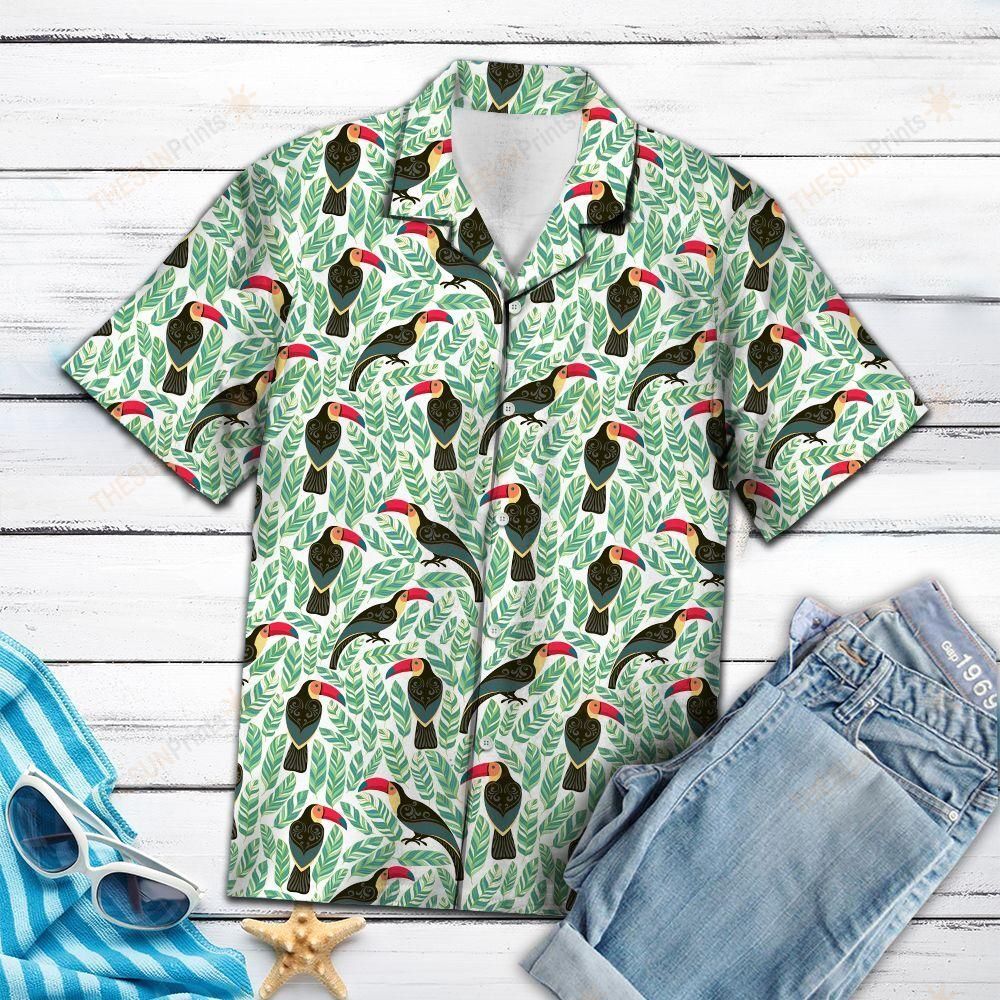 Toucan Bird Leaves Hawaiian Shirt Ha45177