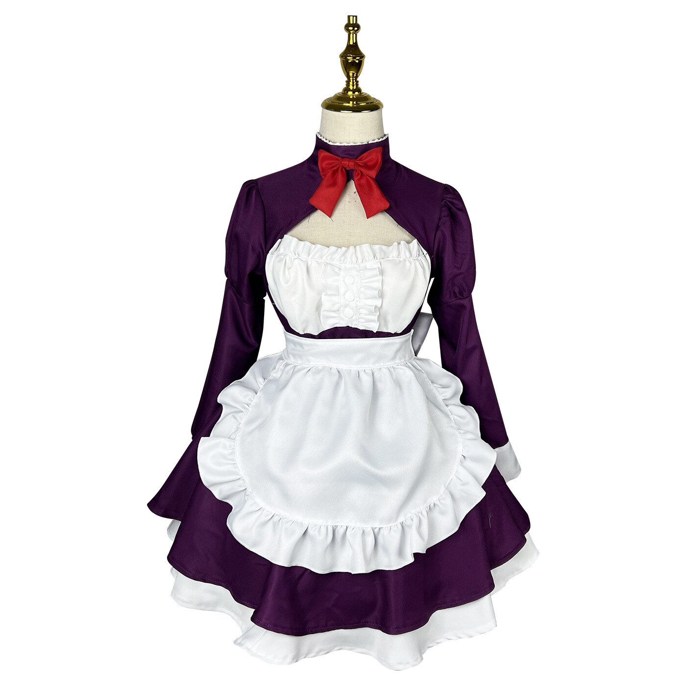 Anime High Rise Invasion Fuku Kamen Cosplay Costume Sexy Purple Maid Dress Apron Wig Mask Suit Lolita Dress Halloween Costumes alx