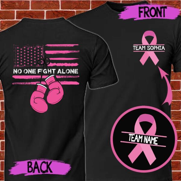 Personalized Usa Flag Breast Cancer Awareness Month T-Shirt