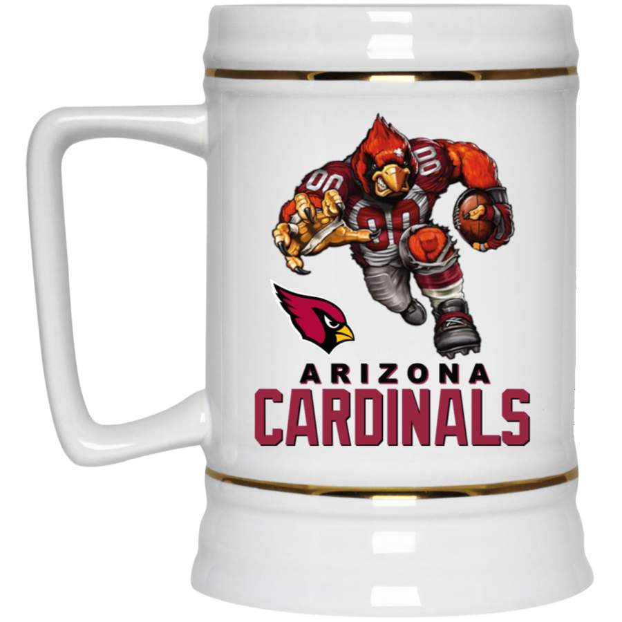 Arizona Cardinals Big Red Logo Player Mascot (white mugs) 22217 Beer Stein 22oz.