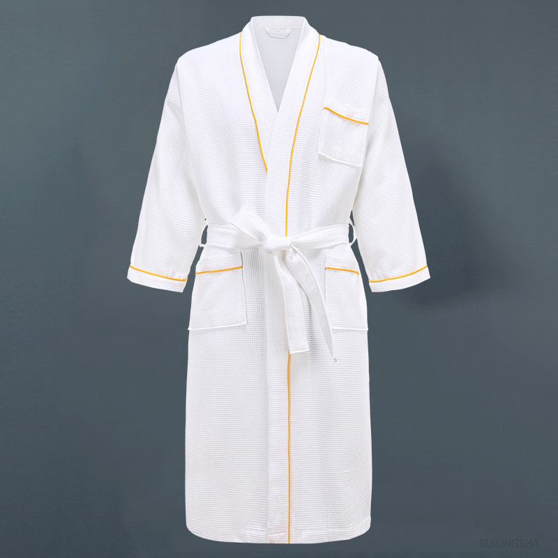 100% Cotton Summer Waffle Bathrobe Long Dressing Gown Kimono Men Bath Robe Plus Size Women Night Dress Bridesmaid Sleepwear alx