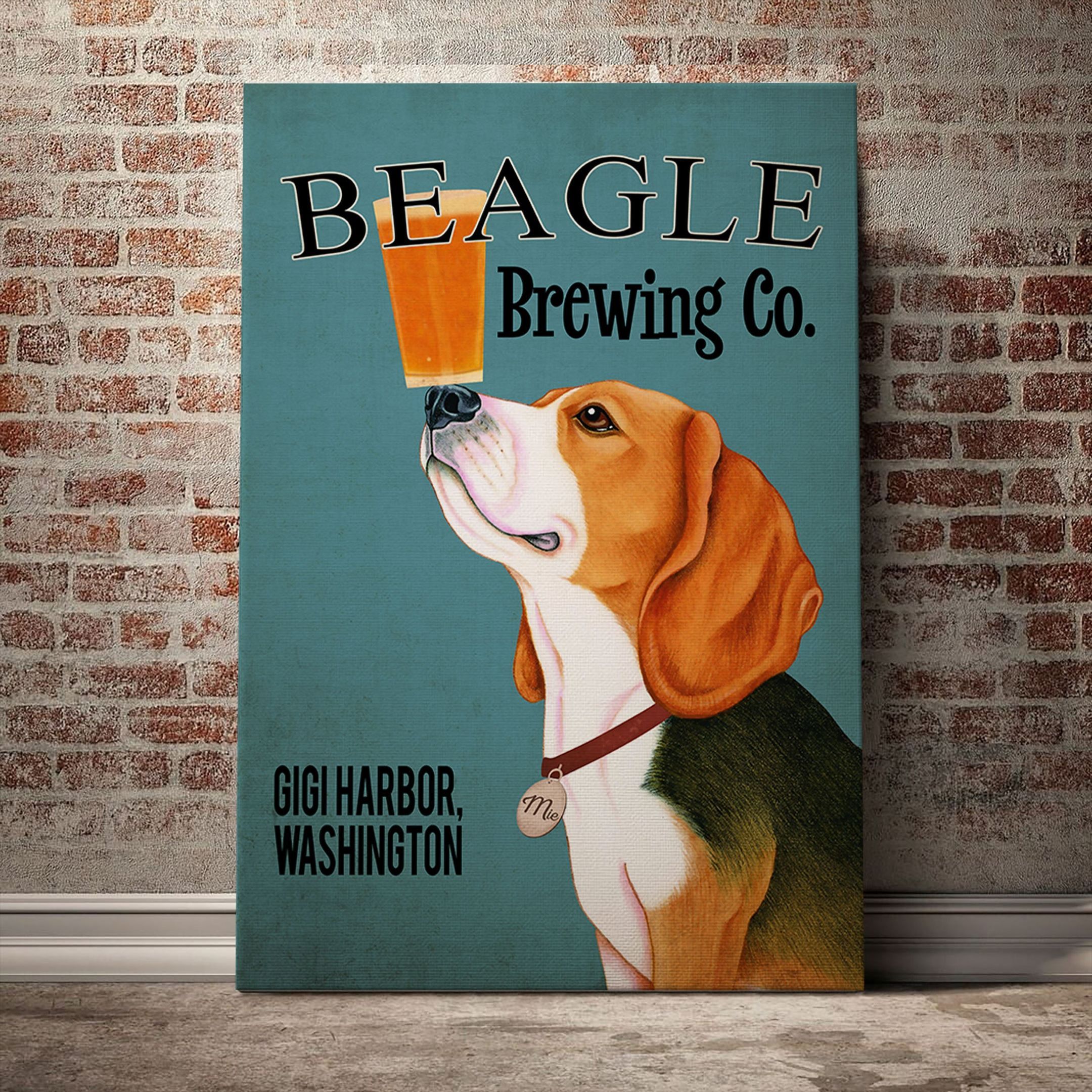 Beagle Custom Laundry Room Art Print Bathroom Decor Canvas Home Decor