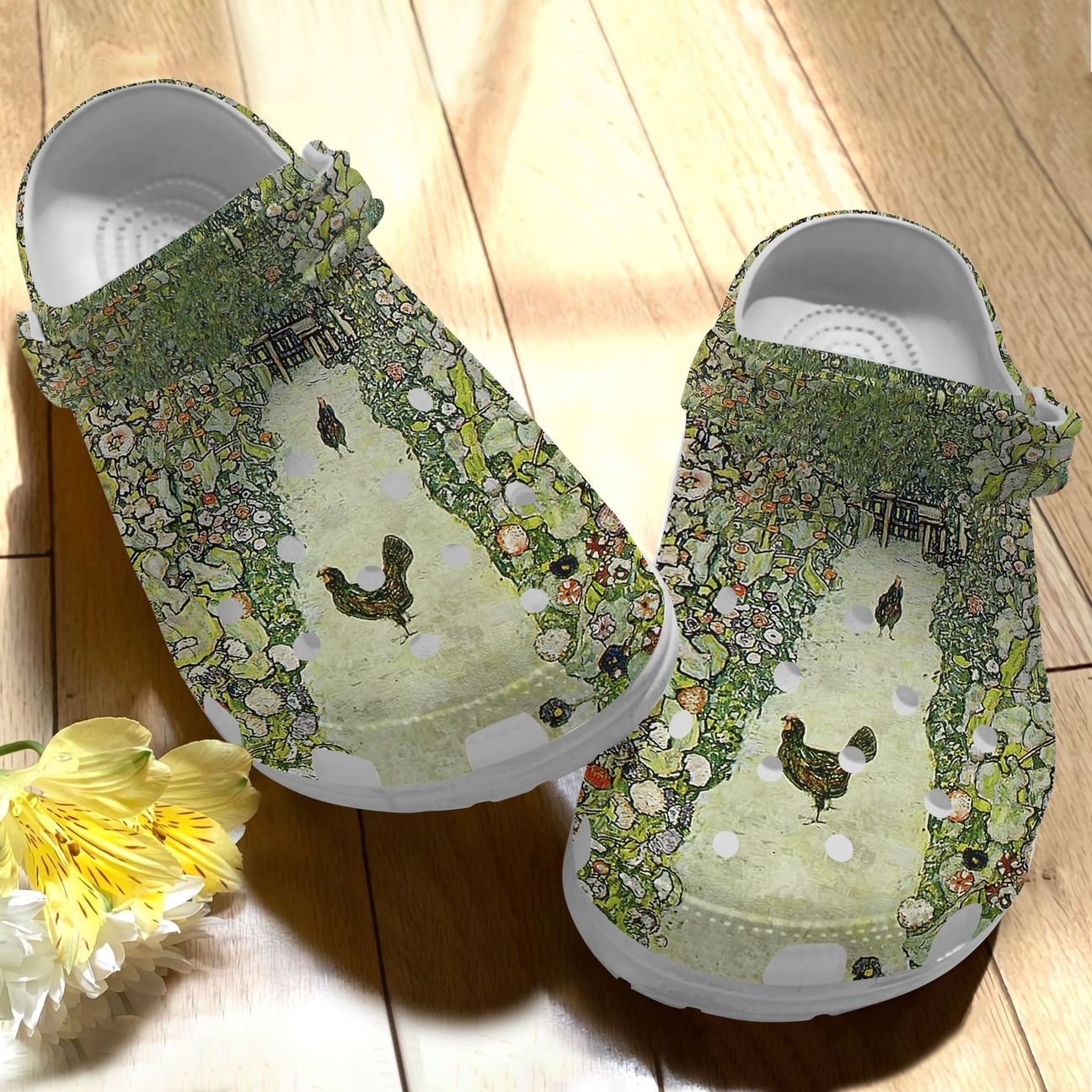 Chicken Personalize Clog, Custom Name, Text, Fashion Style For Women, Men, Kid, Print 3D In The Garden