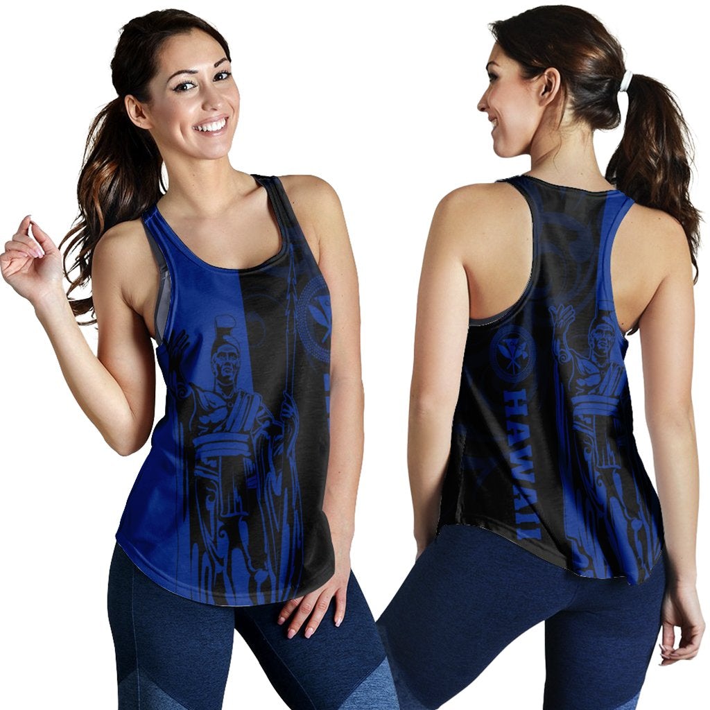 Hawaiian King Polynesian Racerback Tank Lawla Style Blue Ah Ha89053