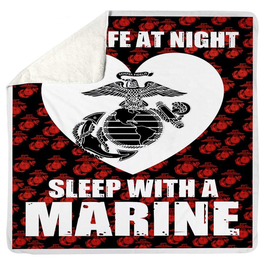 Feel Safe At Night Sleep With A Marine Sherpa Blanket