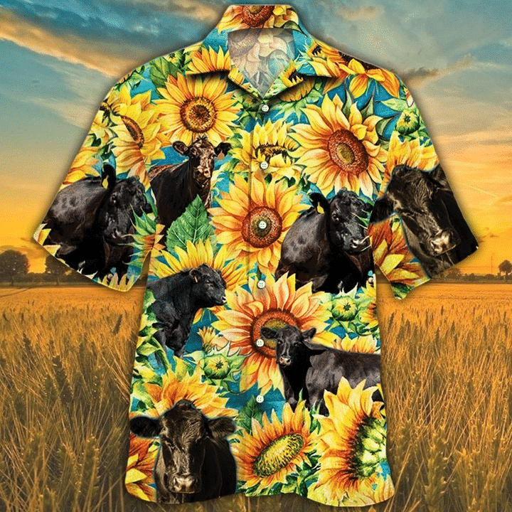 Cow 11 Print Short Sleeve Hawaii Casual Shirt Ha14356