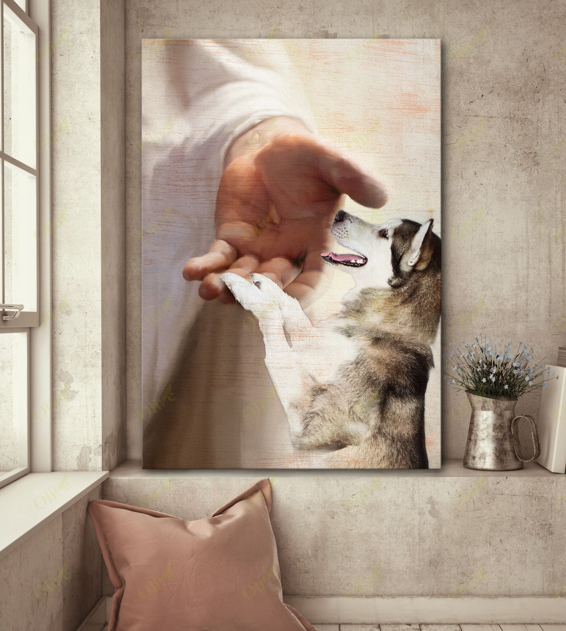 Alaskan Malamute – Take My Hand Canvas Wall Art Home Decor