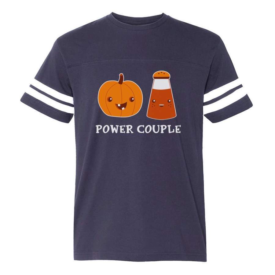 Pumpkin Spice Power Couple Football Jersey T-Shirt
