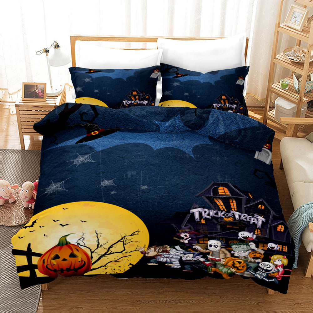 3D Halloween Pumpkin Demon Ghost Quilt Cover Set Bedding Set Duvet Cover Pillowcases Wj 4547