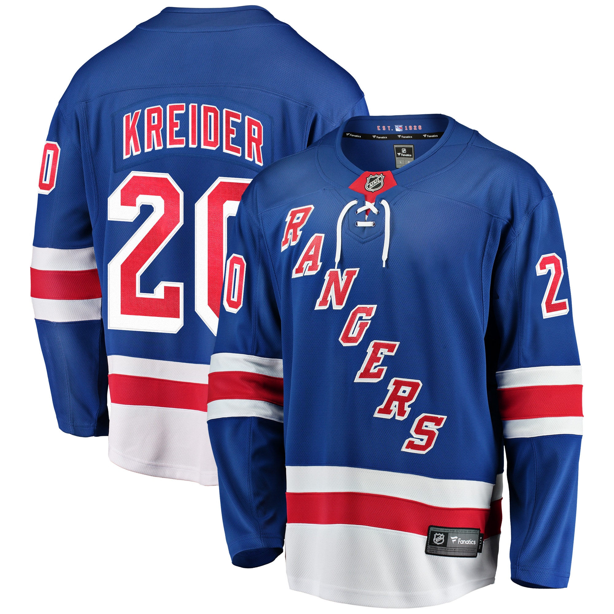 Men's New York Rangers Chris Kreider Blue Home Breakaway Player Jersey