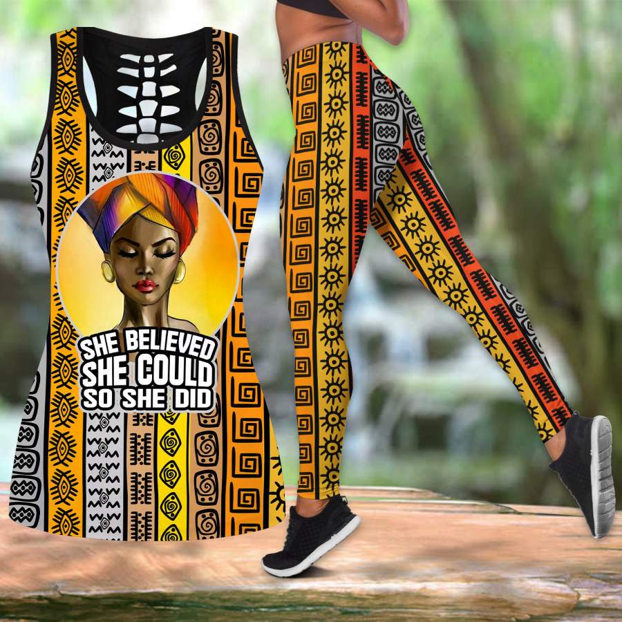 African culture leggings + hollow tank combo HAC090608