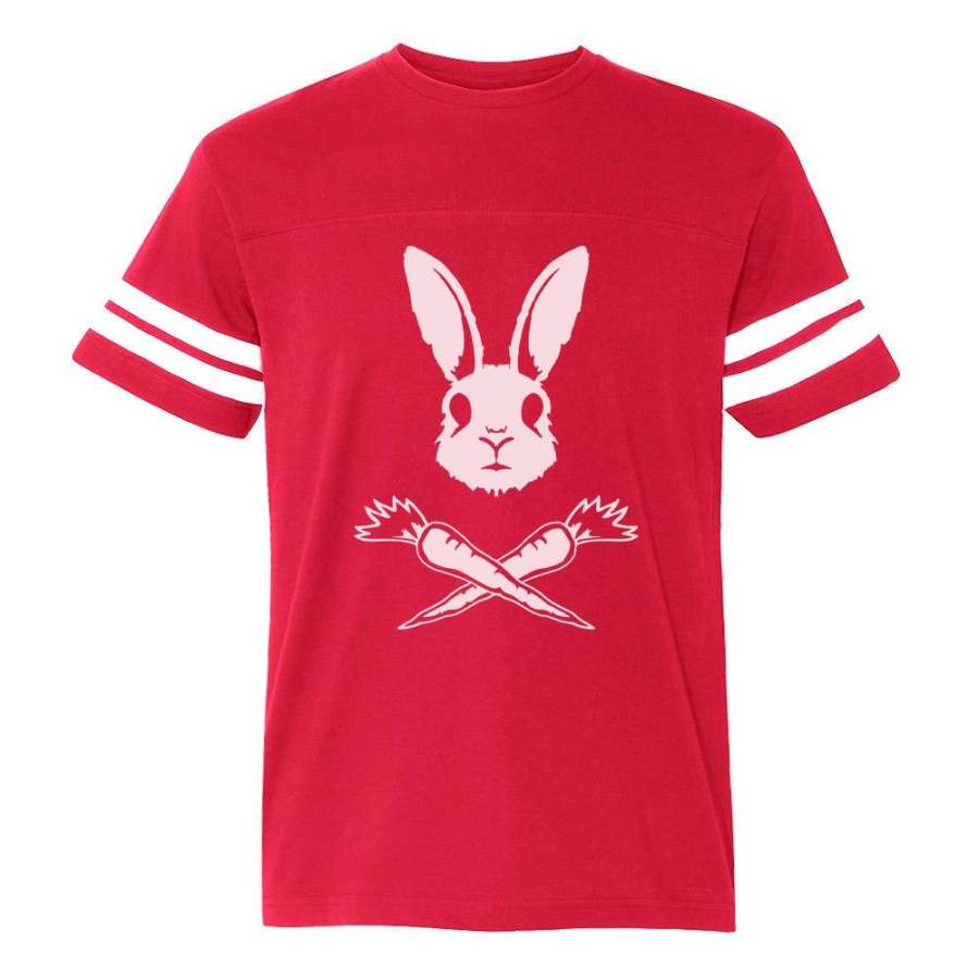 Rabbit Skull Easter Carrots Crossbones Football Jersey T-Shirt